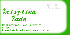 krisztina kada business card